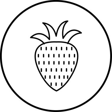 Eşsiz çilek simgesi, vektör illüstrasyonu