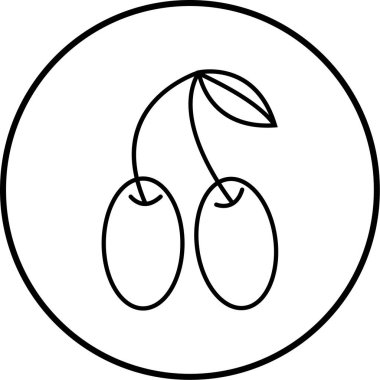 Kiraz. Web simgesi basit illüstrasyon