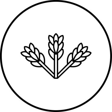 Bir buğday simgesinin vektör illüstrasyonu