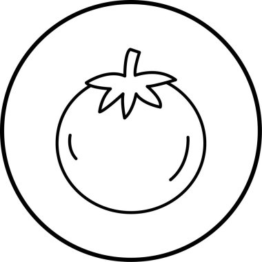Bir domates ikonunun vektör illüstrasyonu