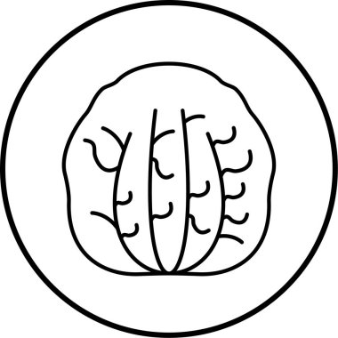 Beyin. Web simgesi basit illüstrasyon