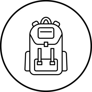 Sırt çantası. Web simgesi basit illüstrasyon