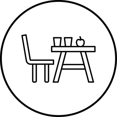 Masa. Web simgesi basit illüstrasyon