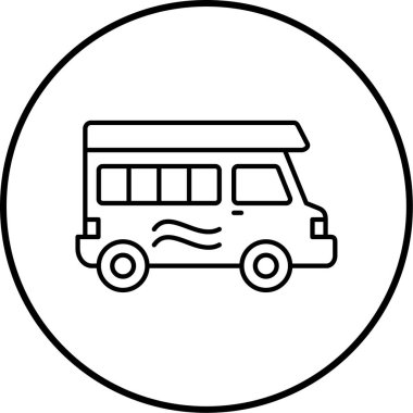 Otobüs. Web simgesi basit illüstrasyon