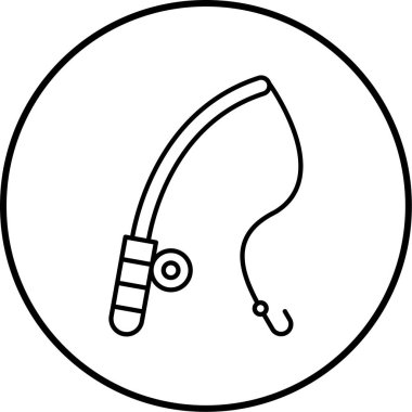 balıkçılık simgesi vektör illüstrasyonu