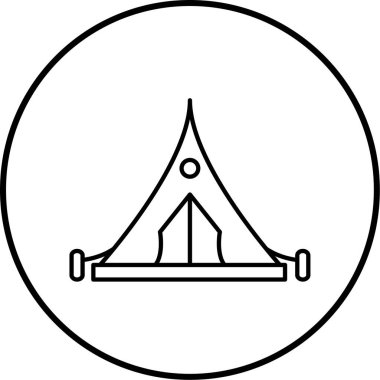kamp çadırı ikonu vektör illüstrasyonu