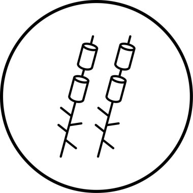 Barbekü simge vektör çizim