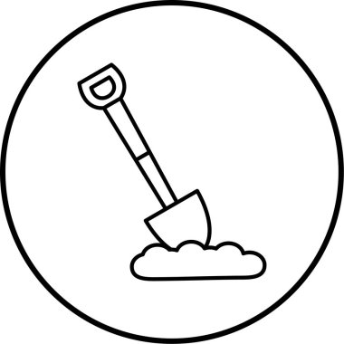 Kürek simgesinin vektör illüstrasyonu