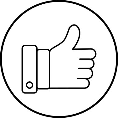 Başparmak yukarı. Web simgesi basit illüstrasyon