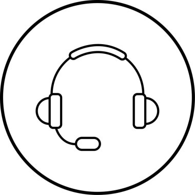 Kulaklık simgesinin vektör illüstrasyonu