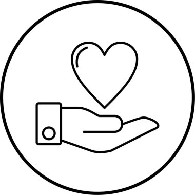 Kalp. Web simgesi basit tasarım