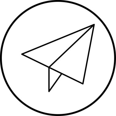 Kağıt düzlem simgesinin vektör çizimi