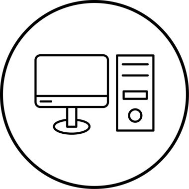 Bilgisayar. Web simgesi basit illüstrasyon