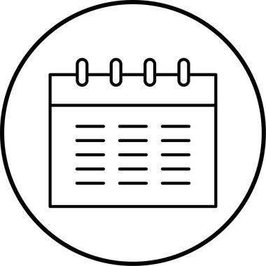 Takvim simgesinin vektör illüstrasyonu