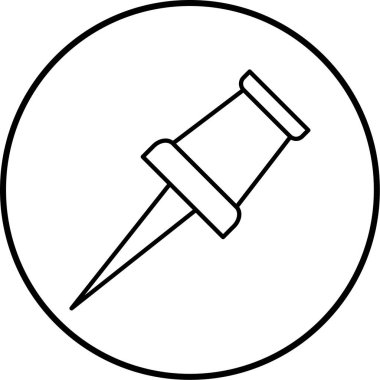 Pin simgesi, vektör illüstrasyonuna bas