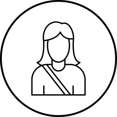 Dişi avatar. Web simgesi basit illüstrasyon