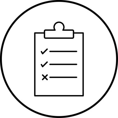 Kontrol listesi. Web simgesi basit illüstrasyon