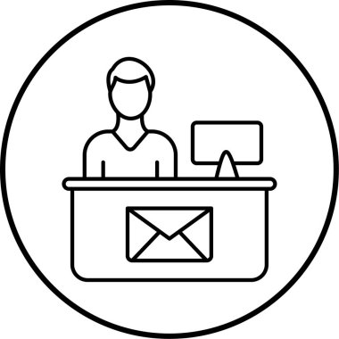 İş adamı ve kadın simgesinin vektör çizimi