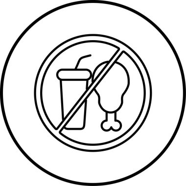 Fast food simgesi yok, vektör illüstrasyonu