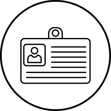 Kimlik kartı simgesi, vektör illüstrasyonu