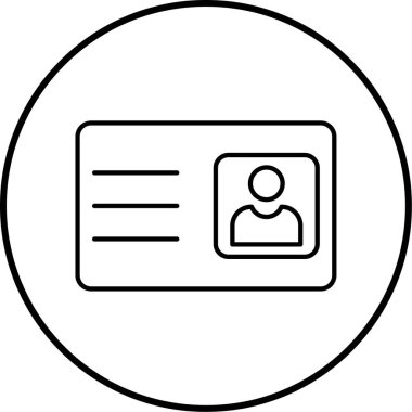 Kimlik kartı simgesi, vektör illüstrasyonu