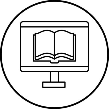 çevrimiçi kitap simgesi, vektör illüstrasyonu