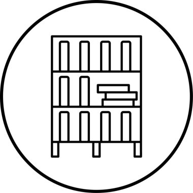 Kütüphane. Web simgesi basit illüstrasyon