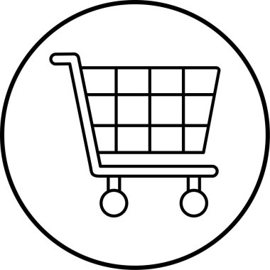 Alışveriş arabası simgesi, vektör illüstrasyonu