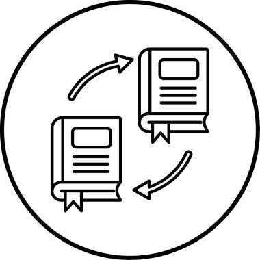 kitap değiştirme simgesi vektör illüstrasyonu