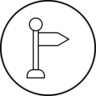 Bir işaret direği simgesinin vektör illüstrasyonu