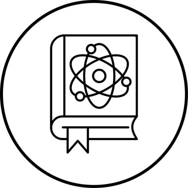 Bilimsel kitap ikonu vektör illüstrasyonu