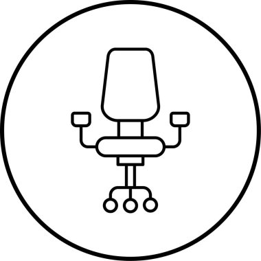 Ofis koltuğu. Web simgesi basit illüstrasyon