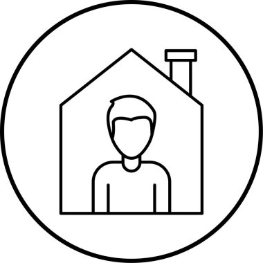 İnsan evi simgesinin vektör illüstrasyonu