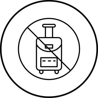 Hiçbir valiz simgesinin vektör illüstrasyonu