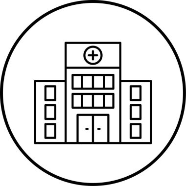 Hastane. Web simgesi basit illüstrasyon