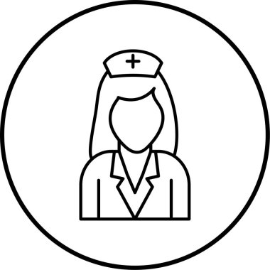 Hemşire hanım. Web simgesi basit illüstrasyon