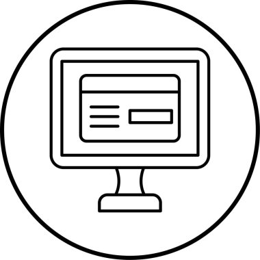 Bilgisayar. Web simgesi basit illüstrasyon