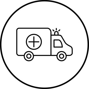 Ambulans. Web simgesi basit illüstrasyon
