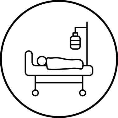 Hastane yatağı. Web simgesi basit illüstrasyon