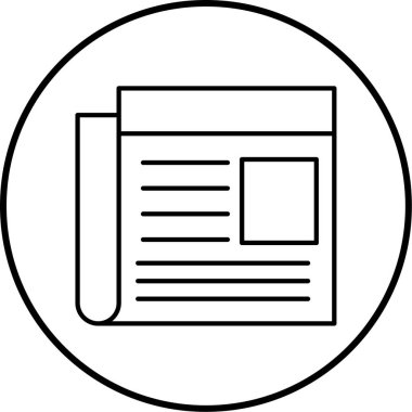 gazete simgesi vektör illüstrasyonu