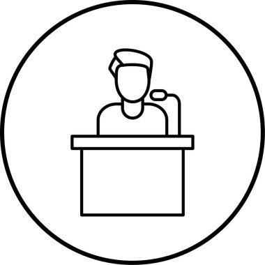 Konferans. Web simgesi basit illüstrasyon