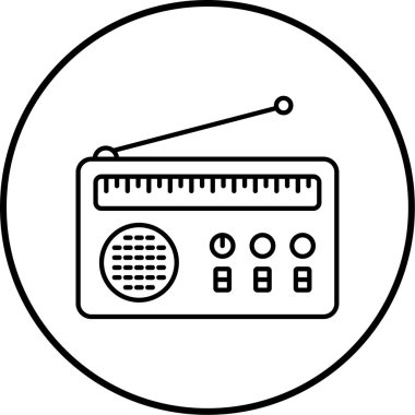 Radyo. Web simgesi basit illüstrasyon