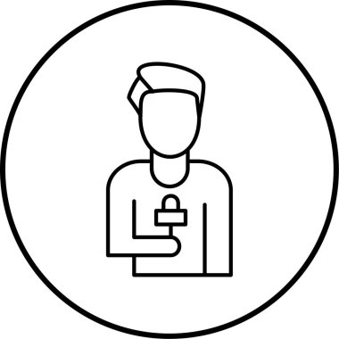 muhabir simge vektör çizim 