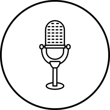 Mikrofon. Web simgesi basit illüstrasyon