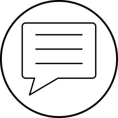 Sohbet balonu simgesi, vektör illüstrasyonu