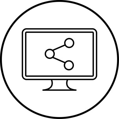 bilgisayar paylaşımı ikon vektör illüstrasyonu 