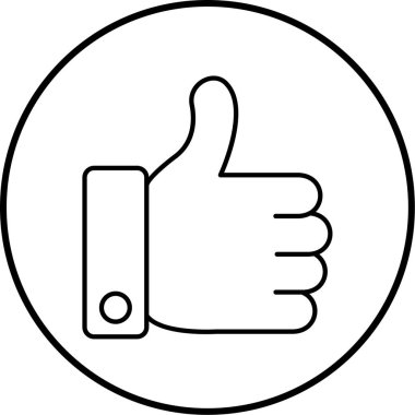 Başparmak yukarı. Web simgesi basit illüstrasyon