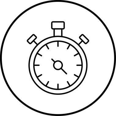 Kronometre simgesi, vektör illüstrasyonu