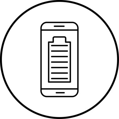 Cep telefonu pil simgesinin vektör çizimi