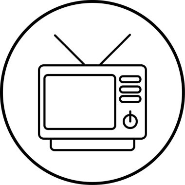 Televizyon. Web simgesi basit illüstrasyon